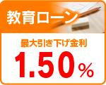 教育ローン
最大引下げ金利　１．００％
