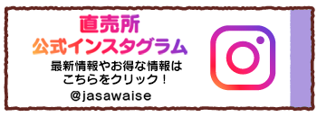 直売所 公式インスタグラム 最新情報やお得な情報はこちらをクリック！　@jasawaise
